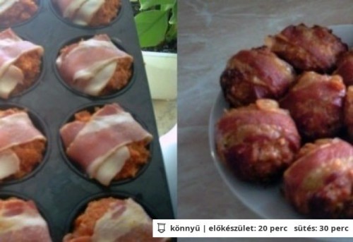 Baconos töltött fasírt recept