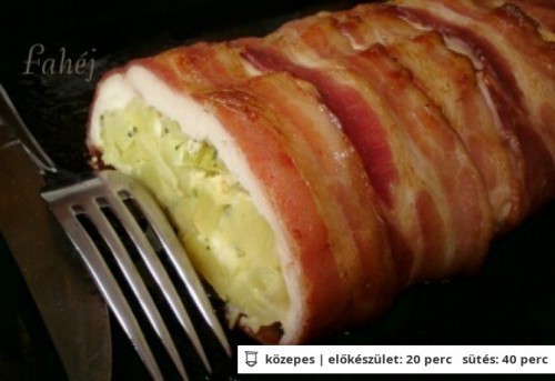 Zöldfűszeres krumplival töltött csirkemell recept