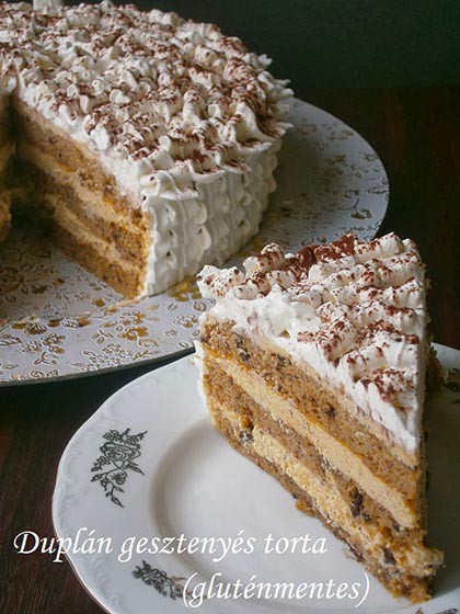 Duplán gesztenyés torta (gluténmentes)