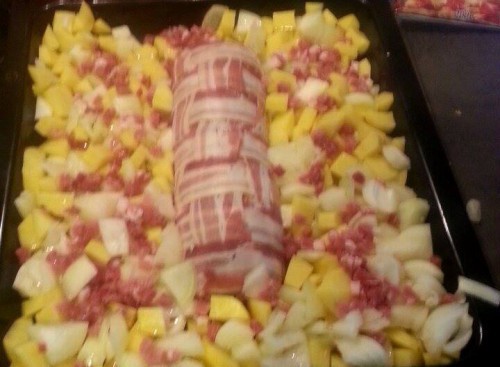 Sajtos Baconös hústekercs