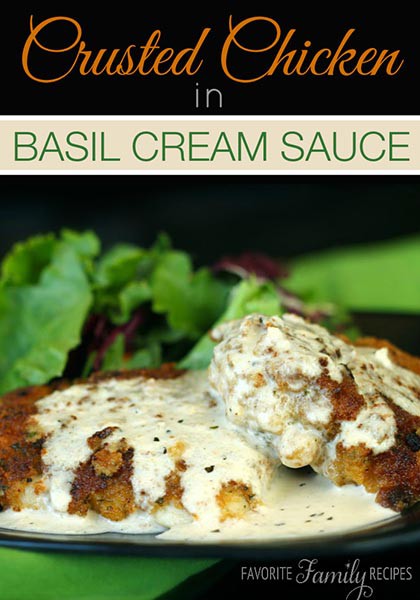 Chiken in basil cream sauce