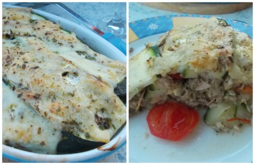Tonhalas cukkini lasagne