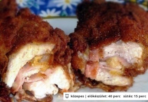 Bacon-ös-sajtos pulykafonat rántva