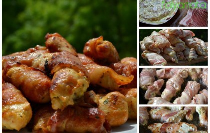 Baconba tekert csirkemell csíkok