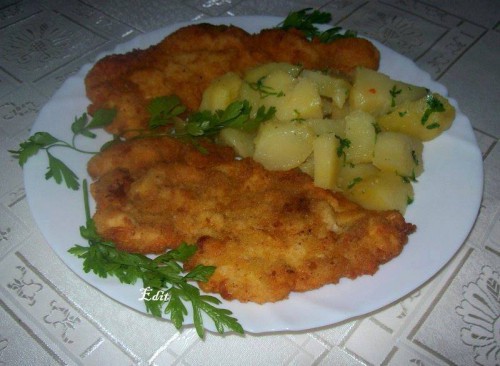 Csirkemell sajtos bundában