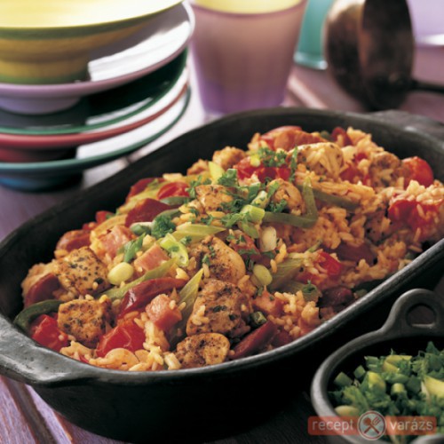 csirkés- kolbászos jambalaya