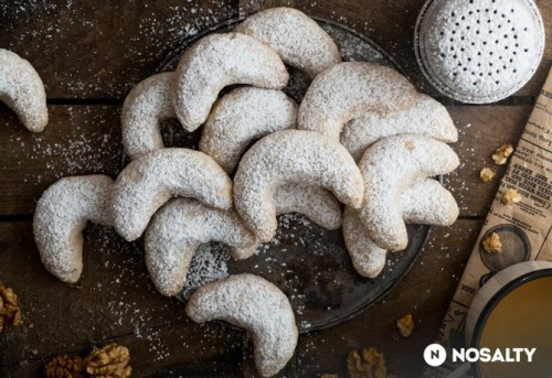Diós-vaníliás hókifli recept