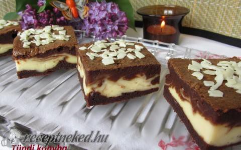 Márványos – krémsajtos brownie