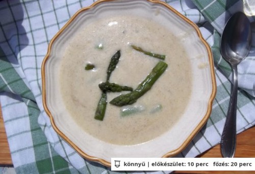 Sajtleves zöldspárgával fehérborral