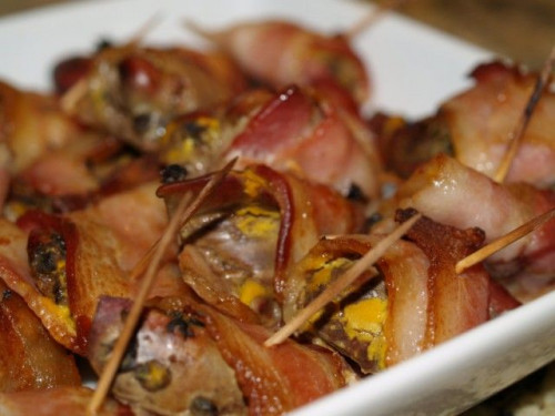 Baconben sült csirkemáj