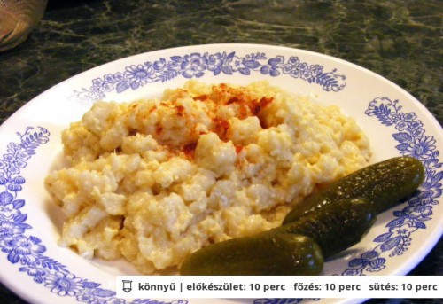 Szalonnás, hagymás tojásos nokedli