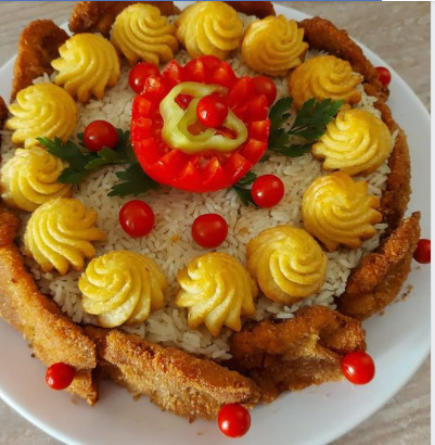 Rántott húsos torta