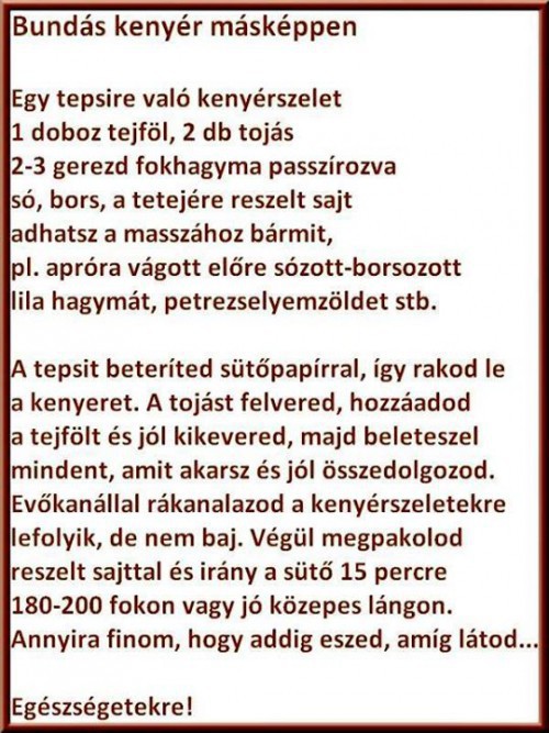 bundás kenyér