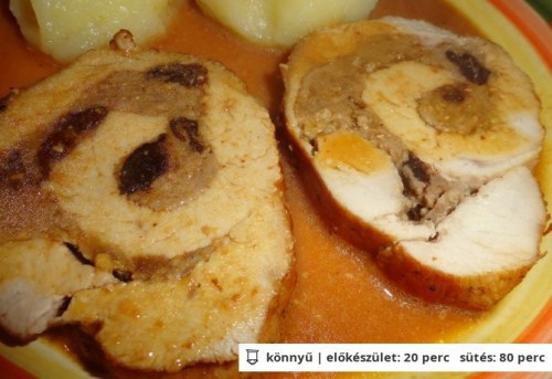 Aszalt szilvás göngyölt pulykamell